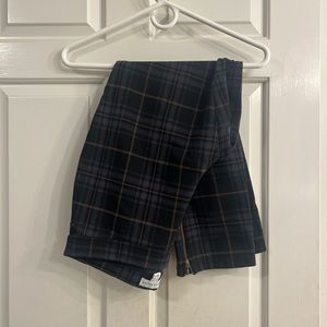 plaid navy pants
